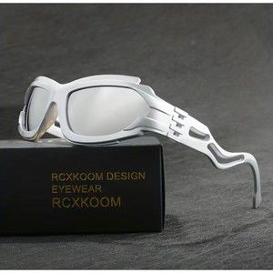 Fashion Wrap Around Y2K Glasses For Men And Women 2000s Cool Trendy Sport Silver